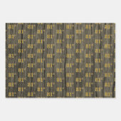 Rustikale Imitate Holzkörner, elegante Imitate Gol Geschenkpapier Set (Vorderseite 3)