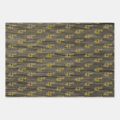 Rustikale Imitate Holzkörner, elegante Imitate Gol Geschenkpapier Set (Vorderseite 2)