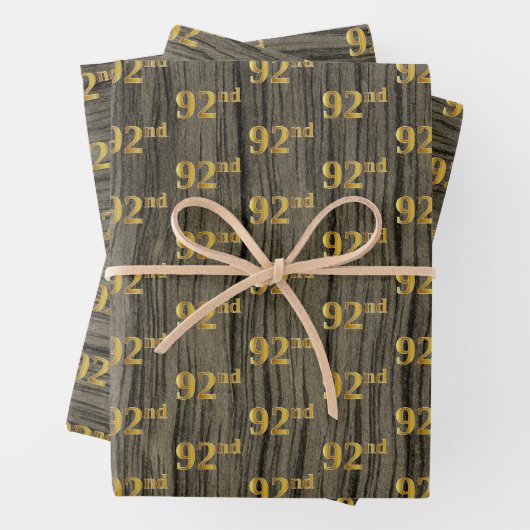 Rustikale Imitate Holzkörner, elegante Imitate Gol Geschenkpapier Set (Beispiel)