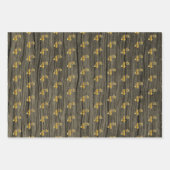 Rustikale Imitate Holzkörner, elegante Imitate Gol Geschenkpapier Set (Vorderseite)