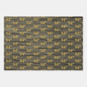 Rustikale Imitate Holzkörner, elegante Imitate Gol Geschenkpapier Set (Vorderseite 2)