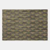 Rustikale Imitate Holzkörner, elegante Imitate Gol Geschenkpapier Set (Vorderseite 2)