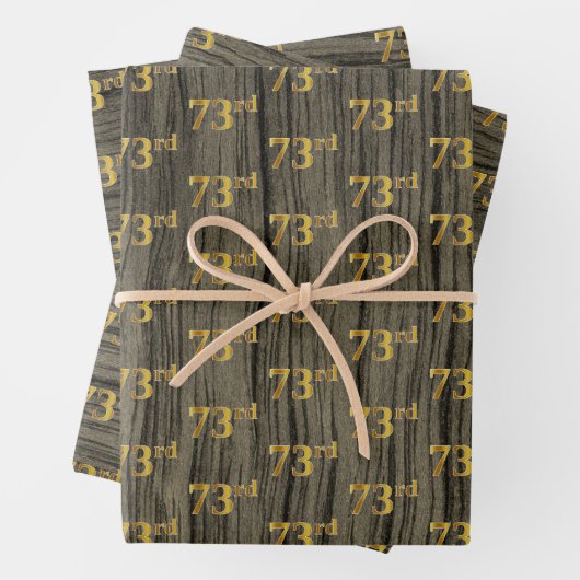 Rustikale Imitate Holzkörner, elegante Imitate Gol Geschenkpapier Set (Beispiel)