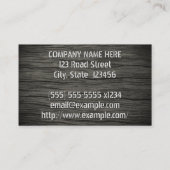 Rustikale Imitate Holzschmuck / Holzarbeiter Visitenkarte (Rückseite)