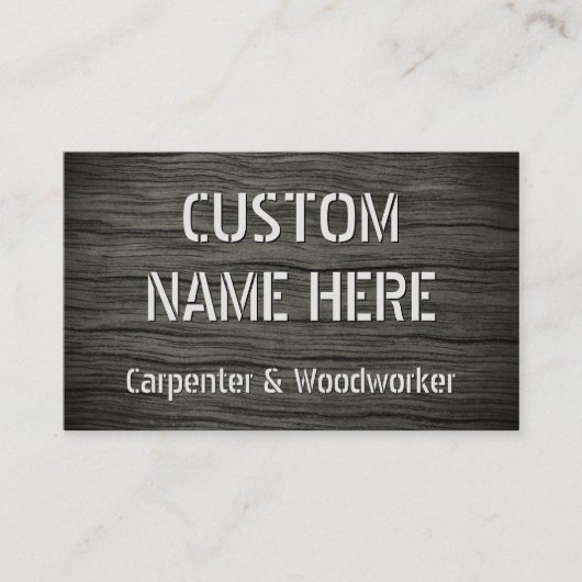 Rustikale Imitate Holzschmuck / Holzarbeiter Visitenkarte (Vorderseite)