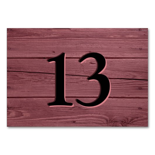 Rustikale Imitate in Gravur Tischnummer (Rückseite)