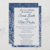 Rustikale Imitate Jean mit Laurel Wedding Einladung (Vorne/Hinten)