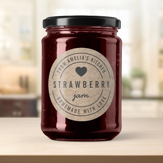 Rustikale Imitate Kraft aus der Küche hausgemacht  Runder Aufkleber