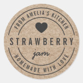 Rustikale Imitate Kraft aus der Küche hausgemacht  Runder Aufkleber (Vorderseite)