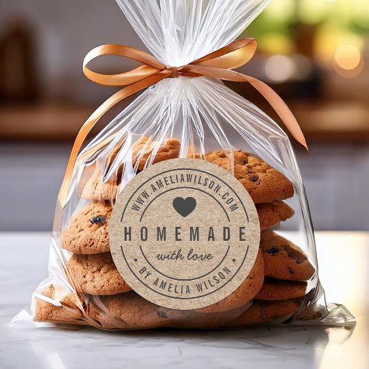 Rustikale Imitate Kraft fett hausgemacht mit Liebe Runder Aufkleber