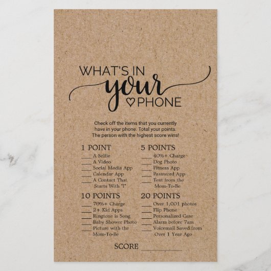 Rustikale Imitate Kraft Kalligrafie Was ist in Ihr (Rückseite)