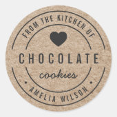 Rustikale Imitate Kraft kühl aus der Küche von Runder Aufkleber (Vorderseite)