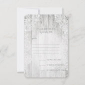 Rustikale Imitate Lace Barn Wood Wedding RSVP Karte (Vorderseite)