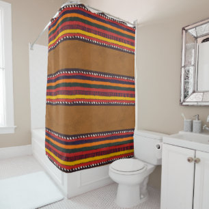 Rustikale Imitate Leather Ethnic Stripes Boho West Duschvorhang