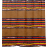 Rustikale Imitate Leather Ethnic Stripes Boho West Duschvorhang (Vorderseite)