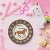 Rustikale Imitate Leather Silver Concho Geburtstag Pappteller (Party)