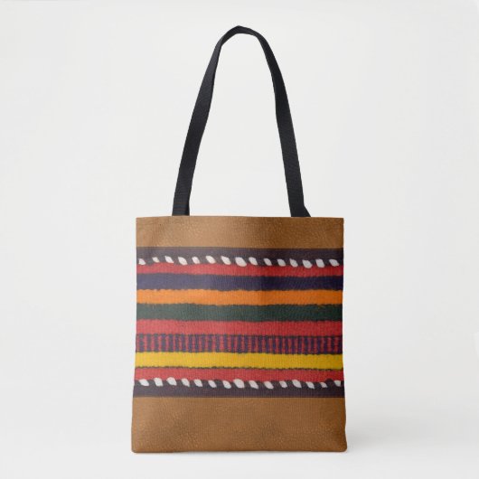 Rustikale Imitate Leder Ethnic Stripes Chic Wester Tasche (Vorderseite)