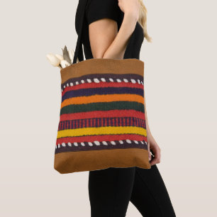 Rustikale Imitate Leder Ethnic Stripes Chic Wester Tasche