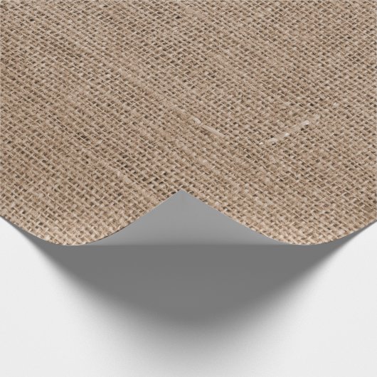 Rustikale Imitate mit hellbrauner Burlap-Textur Geschenkpapier (Ecke)