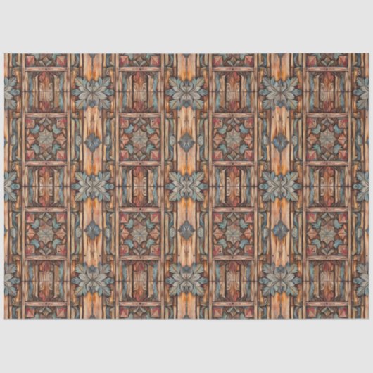 Rustikale Imitate mit Holzverkleidung Seidenpapier (Vorderseite)