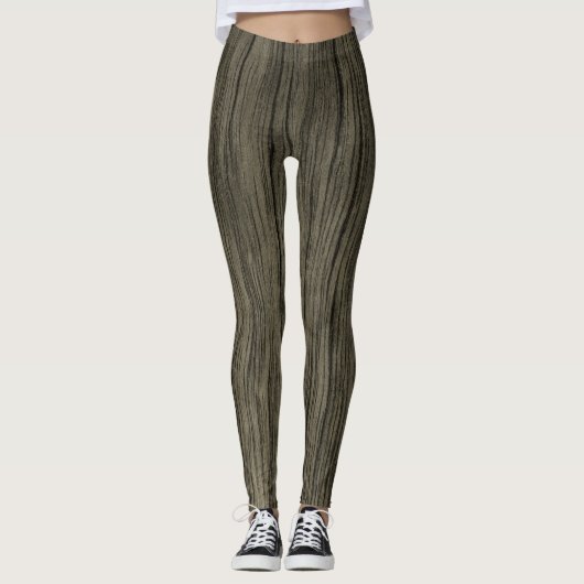 Rustikale Imitate Muster aus Holz Leggings (Vorderseite)