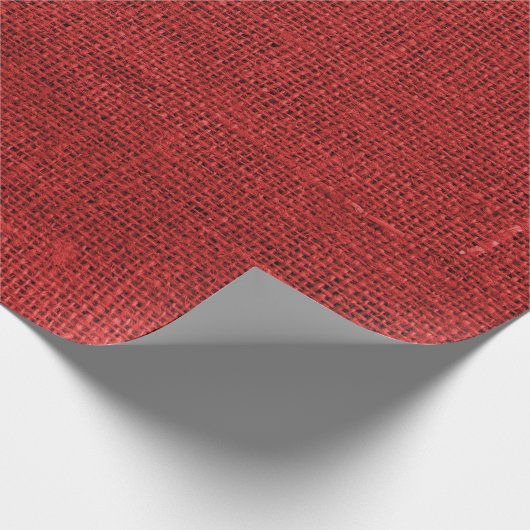 Rustikale Imitate Red Burlap Textur Geschenkpapier (Ecke)