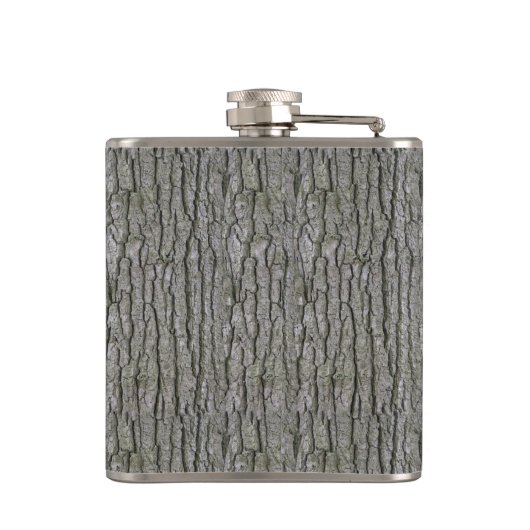 Rustikale Imitate Trockenholz Getreidebaum Barke Flachmann (Rückseite)