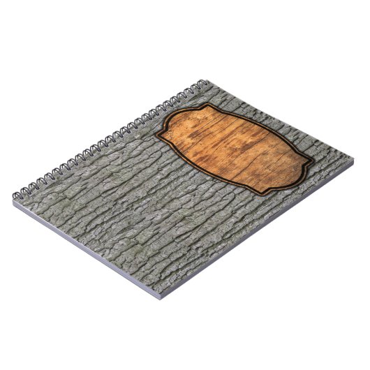 Rustikale Imitate Trockenholz Getreidebaum Barke Notizblock (Linke Seite)