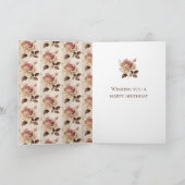 Rustikale Imitate Wood Cowgirl Blumenstiefel Gebur Karte (Innenseite)