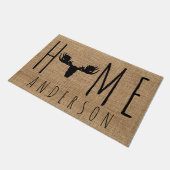 Rustikale Imitats Burlap Elche Stammname Fußmatte (Schrägansicht)