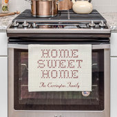 Rustikale Imitats Cross-Stitch Zuhause Sweet Zuhau Geschirrtuch