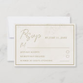 Rustikale Imitats Gold Tropical Foliage Hochzeit R RSVP Karte (Vorderseite)