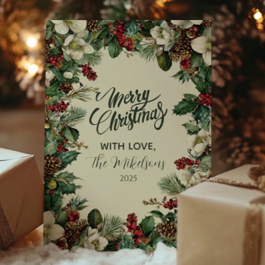 Rustikale Immergrüne Beeren Weihnachten