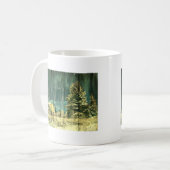 Rustikale, immergrüne Hütte aus Barnholz Kaffeetasse (Vorderseite Links)