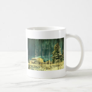 Rustikale, immergrüne Hütte aus Barnholz Kaffeetasse