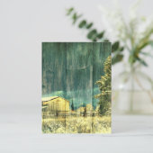 Rustikale, immergrüne Hütte aus Barnholz Postkarte (Stehend Vorderseite)