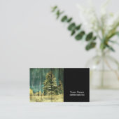 Rustikale, immergrüne Hütte aus Barnholz Visitenkarte (Stehend Vorderseite)