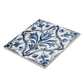 Rustikale Indigo Azulejo Fliesen mit Blumenmuster (Seite)