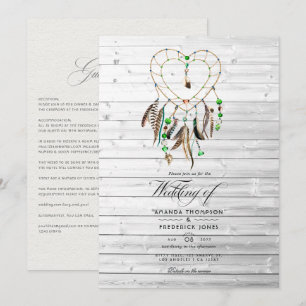 Rustikale indische Legende Tribal Boho Hochzeit Einladung