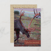 Rustikale, individuell gestaltbare Elchhochzeiten Einladung (Vorne/Hinten)