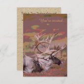 Rustikale, individuell gestaltbare karibou-Hochzei Einladung (Vorne/Hinten)