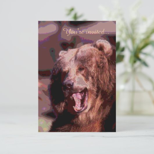 Rustikale individuelle Bärenaufenthalte Einladung (Stehend Vorderseite)
