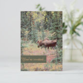Rustikale individuelle Elch-Hochzeitseinladungen Einladung (Stehend Vorderseite)