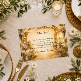 Rustikale Indoor-Scheunenhochzeit Dankeskarte