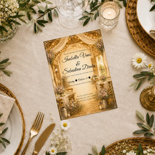 Rustikale Indoor-Scheunenhochzeit Einladung