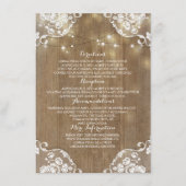 Rustikale Informationen zu Hochzeiten von Holzstal Begleitkarte (Vorderseite)