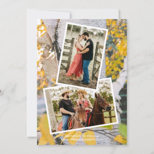 Rustikale Initialen 4ever Herz-Carved-Tree-Hochzei Einladung (Rückseite)