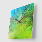 Rustikale Inspirierte Kunstrasenmauer Quadratische Wanduhr (Winkel)