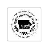 rustikale iowa fröhliche Weihnachten Rücksendeadre Gummistempel (Prägung)