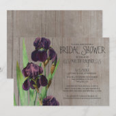 Rustikale Iris-Bridal-Dusche Einladungen (Vorne/Hinten)